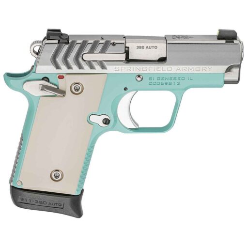 springfield armory 911 380 auto acp 27in stainlessvintage blue cerakote pistol 71 rounds 1539691 1